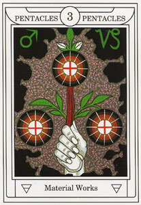 ƽ - Golden Dawn Magical Tarot - Ǯ - Three Of Pentacles