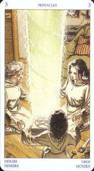 ͽ - Pagan Tarot - Ǯ - Three Of Pentacles