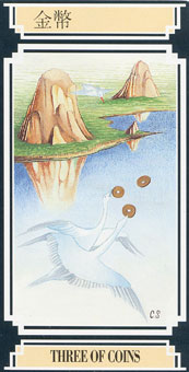  - Golden Dragon Tarot - Ǯ - Three Of Pentacles