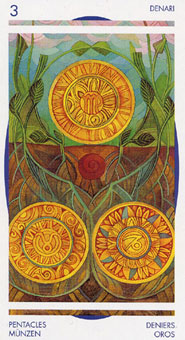 ˮ - Crystal Tarot - Ǯ - Three Of Pentacles