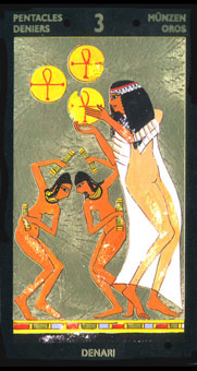  - Nefertaris Tarot - Ǯ - Three Of Pentacles