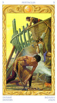 ֮ - Tarot of the Journey to the Orient - Ǯ - Three Of Pentacles