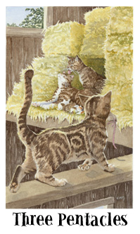 è - Cats Eye Tarot - Ǯ - Three Of Pentacles