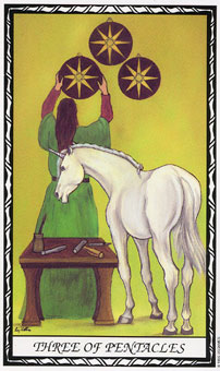  - Unicorn Tarot - Ǯ - Three Of Pentacles