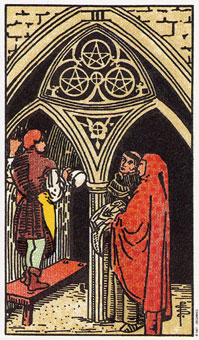 ԭʼΰ - Original Rider-Waite Tarot - Ǯ - Three Of Pentacles