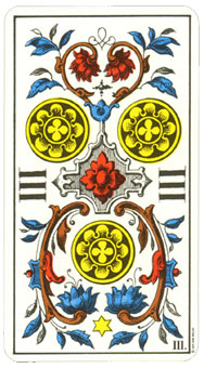 1JJʿ1974 - 1JJ Swiss Tarot 1974 - Ǯ - Three Of Pentacles