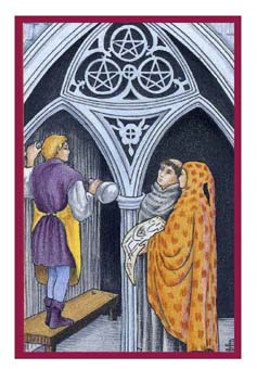 ³ - Epicurean Tarot - Ǯ - Three Of Pentacles