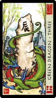 ˮ - Feng Shui Tarot - Ǯ - Three Of Pentacles