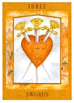 Ů - Goddess Tarot -  - Three Of Swords