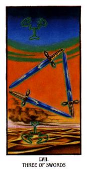  - Ibis Tarot -  - Three Of Swords