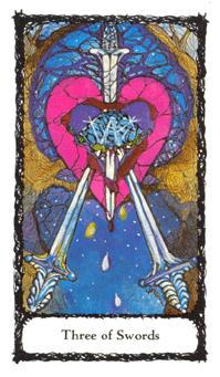 ʥõ - Sacred Rose Tarot -  - Three Of Swords