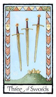 Ӣʼ - Old English Tarot -  - Three Of Swords