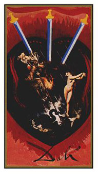 ߶ - Salvador Dali Tarot -  - Three Of Swords