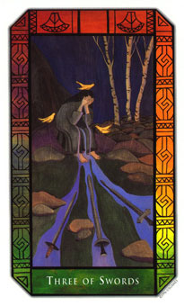 ʷʫ - Kalevala Tarot -  - Three Of Swords