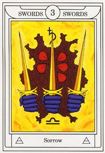 ƽ - Golden Dawn Magical Tarot -  - Three Of Swords