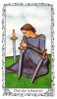 ޵ - Das Hudes Tarot -  - Three Of Swords