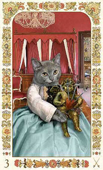 ˲è - Baroque Bohemian Cats Tarot -  - Three Of Swords