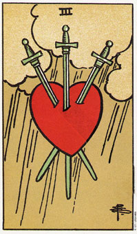 ԭʼΰ - Original Rider-Waite Tarot -  - Three Of Swords