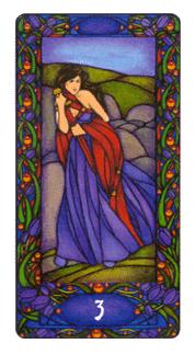  - Art Nouveau Tarot -  - Three Of Swords