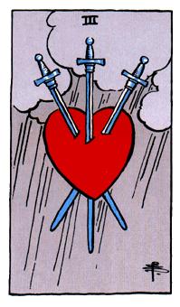 ¡ΰ - Rider Waite Tarot -  - Three Of Swords