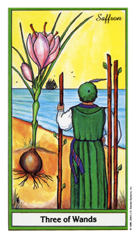 ҩ - Herbal Tarot - Ȩ - Three Of Wands