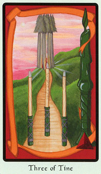  - Faery Wicca Tarot - Ȩ - Three Of Wands