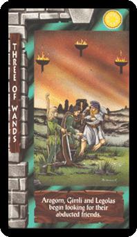 ֮ - Lord of the Rings Tarot - Ȩ - Three Of Wands