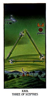  - Ibis Tarot - Ȩ - Three Of Wands