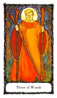 ʥõ - Sacred Rose Tarot - Ȩ - Three Of Wands