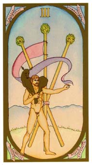 ո - Renaissance Tarot - Ȩ - Three Of Wands