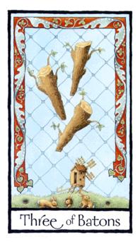 Ӣʼ - Old English Tarot - Ȩ - Three Of Wands