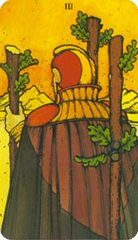 Ħ - Morgan-Greer Tarot - Ȩ - Three Of Wands