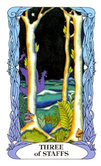 ¹⻨԰ - Moon Garden Tarot - Ȩ - Three Of Wands