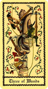 ˹ - Scapini Tarot - Ȩ - Three Of Wands