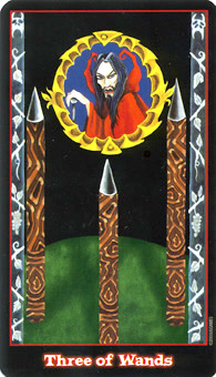 Ѫ - Vampire Tarot - Ȩ - Three Of Wands