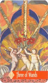 ÷ - Zerner Farber Tarot - Ȩ - Three Of Wands