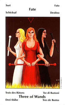 Űֿ - Barbara Walker Tarot - Ȩ - Three Of Wands