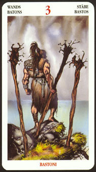  - Celtic Tarot - Ȩ - Three Of Wands