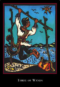 羫 - The World Spirit Tarot - Ȩ - Three Of Wands