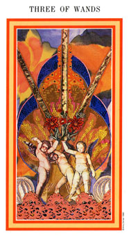 Ȼ - The Enchanted Tarot - Ȩ - Three Of Wands