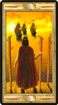 ͼԿΰ - Pictorial Key Tarot - Ȩ - Three Of Wands