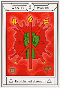 ƽ - Golden Dawn Magical Tarot - Ȩ - Three Of Wands