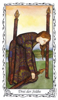 ޵ - Das Hudes Tarot - Ȩ - Three Of Wands