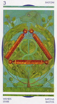 ˮ - Crystal Tarot - Ȩ - Three Of Wands