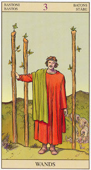 ӽΰ - Tarot of the New Vision - Ȩ - Three Of Wands