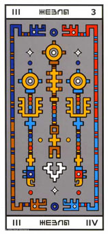 ϲ - Rocambole Tarot - Ȩ - Three Of Wands