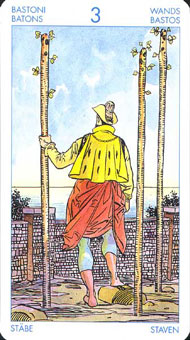 ʥ׳ΰ - Universal Waite Tarot - Ȩ - Three Of Wands