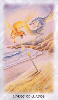  - The Celtic Dragon Tarot - Ȩ - Three Of Wands