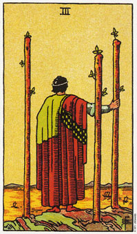 ԭʼΰ - Original Rider-Waite Tarot - Ȩ - Three Of Wands