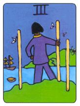  - African Tarot - Ȩ - Three Of Wands